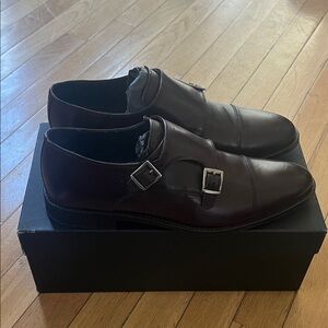 Elegant Double Monk Strap Oxfords - Dark Brown